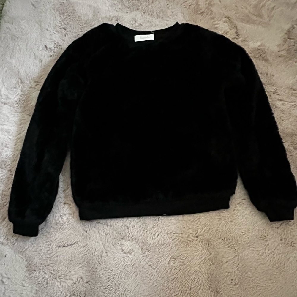 Liquidx black furry sweatshirt